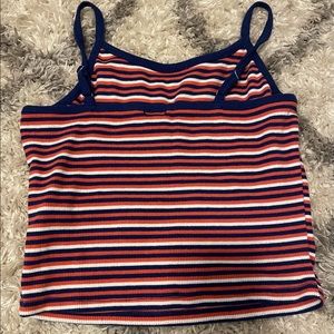 FOREVER 21 Orange and Blue striped crop tank
